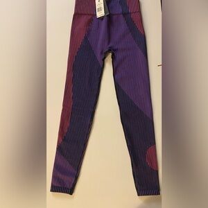 Striped Purple and Red Leggings by REEBOK